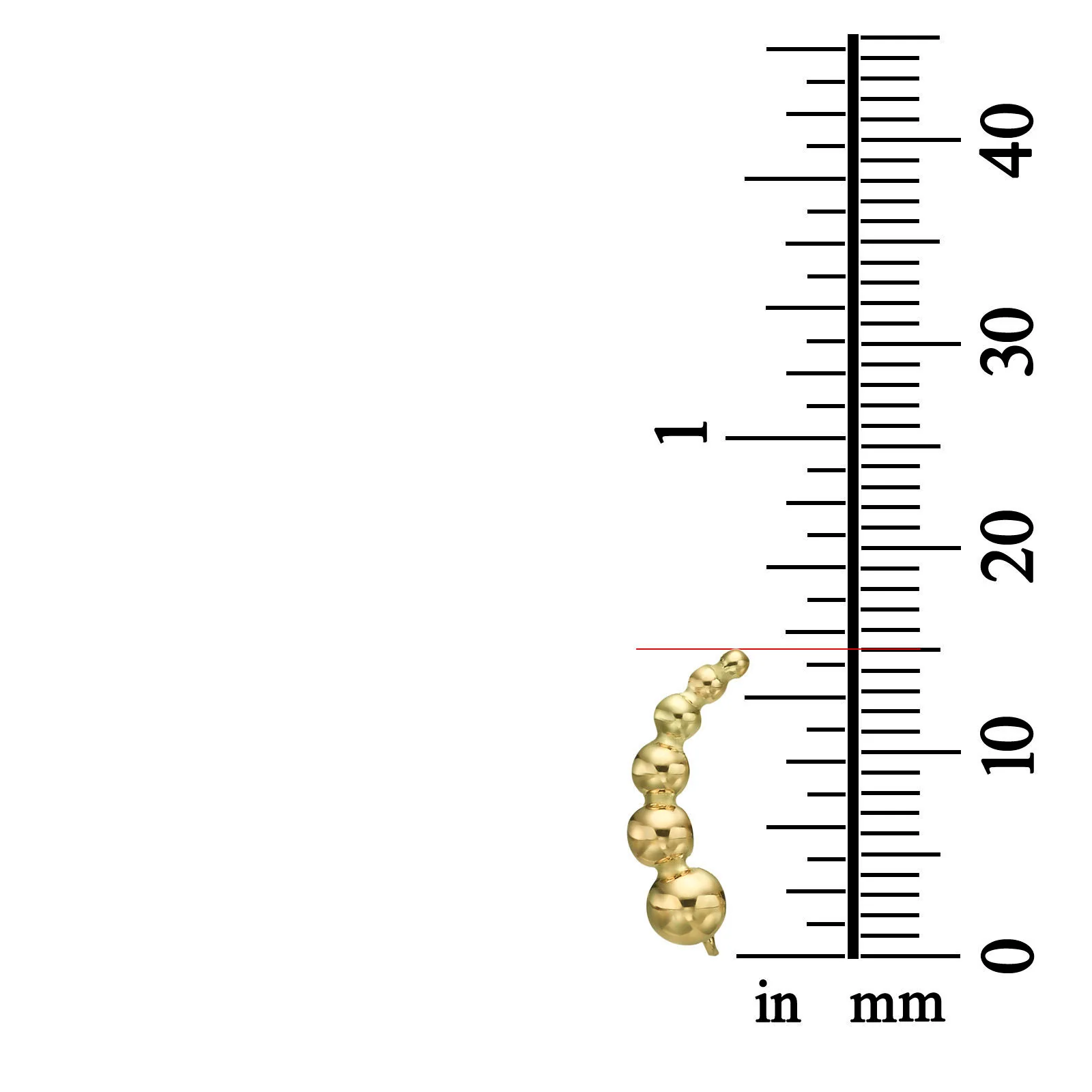 עגילים מטפסים מזהב לבן 14 קראט - אנדרומדה - Image 4