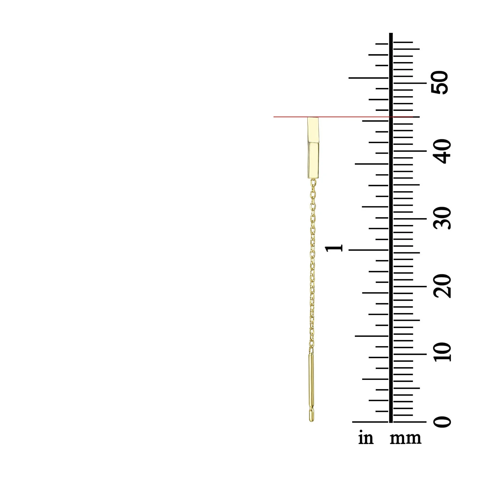 עגילים תלויים מזהב צהוב 14 קראט - משולש פתוח - Image 5