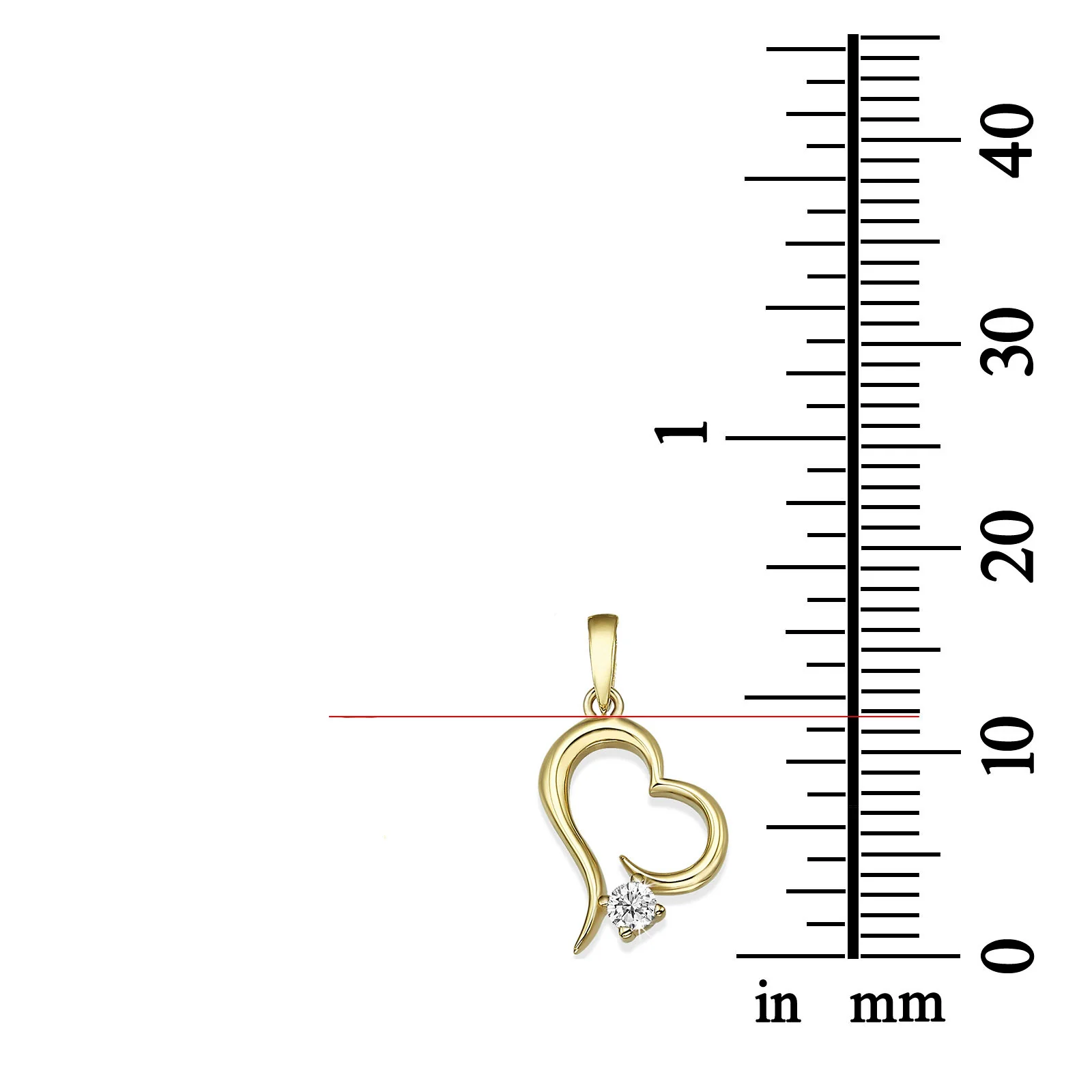 שרשרת יהלום מזהב צהוב 14 קראט - לב אטלנטיס - Image 3
