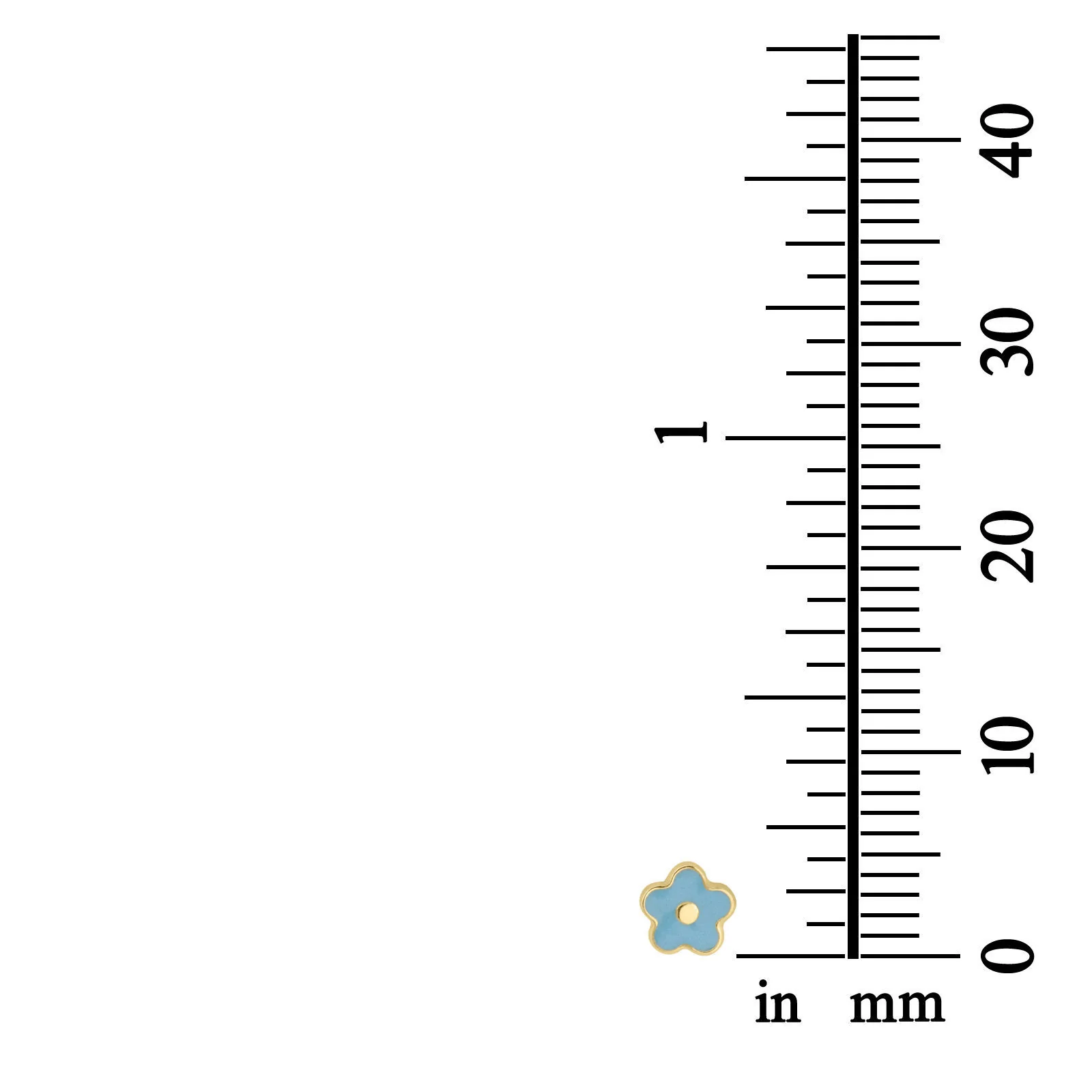 עגילים צמודים מזהב צהוב 14 קראט - פרח נופר - Image 5