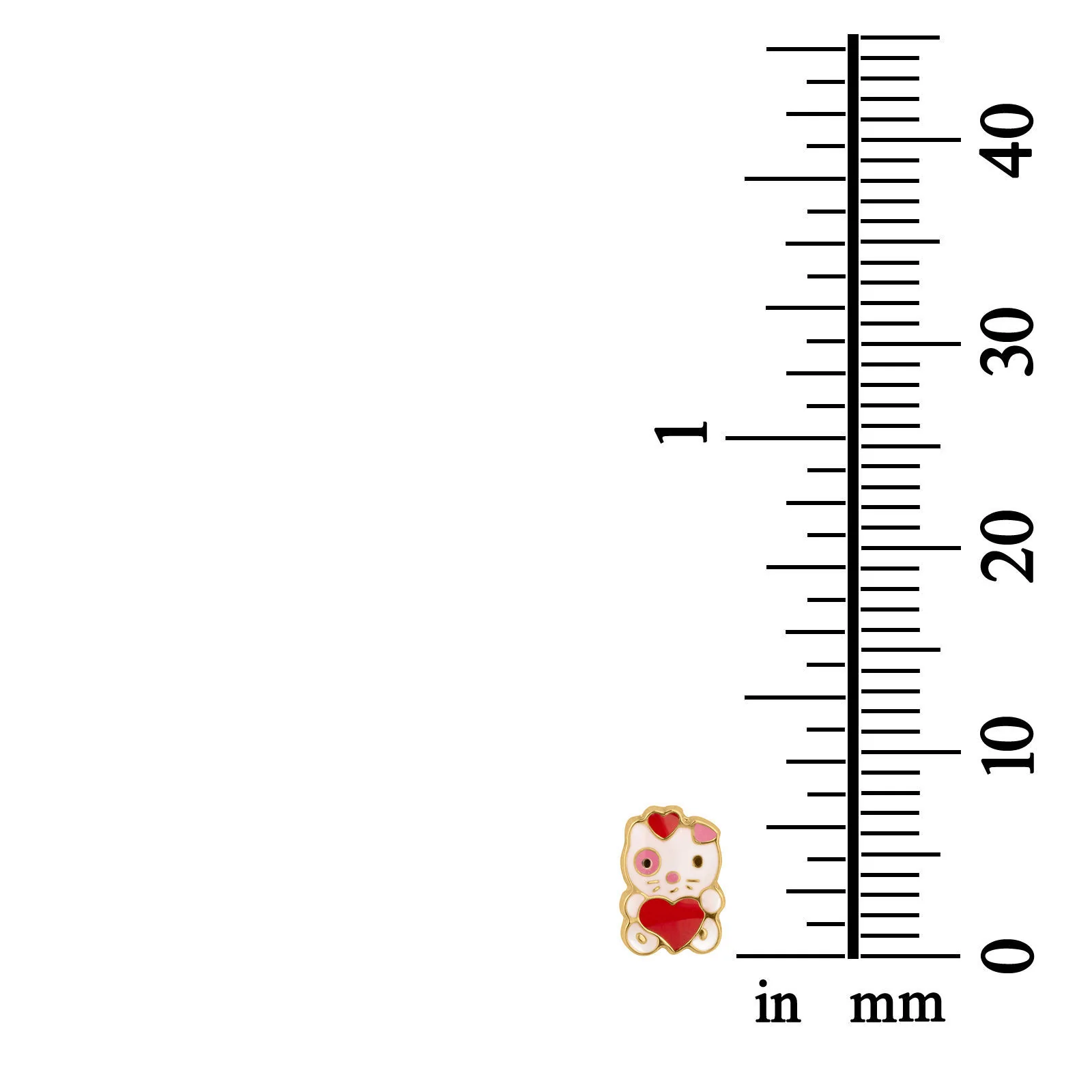 עגילים צמודים מזהב צהוב 14 קראט - בובה אהבה - Image 5