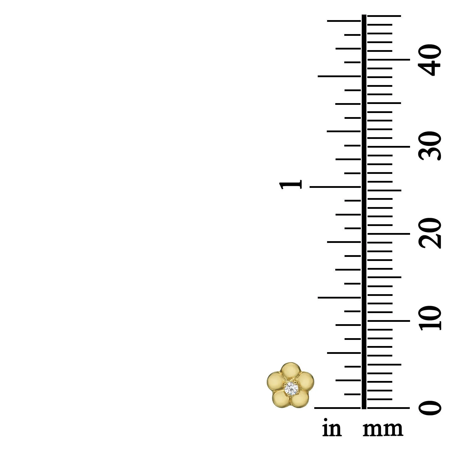 עגילים צמודים מזהב צהוב 14 קראט - פרח הלן - Image 4