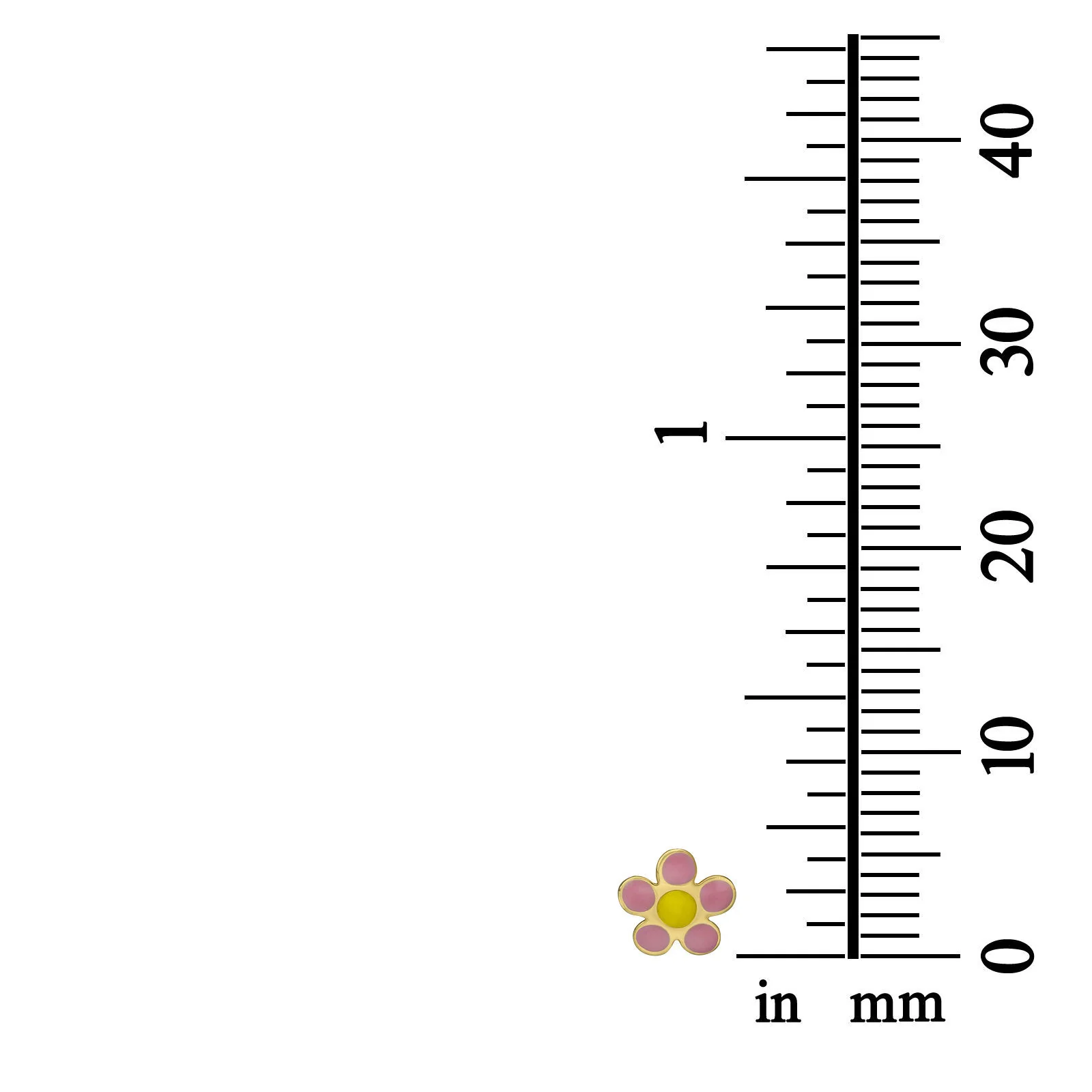 עגילים צמודים מזהב צהוב 14 קראט - פרח רוזטה - Image 4