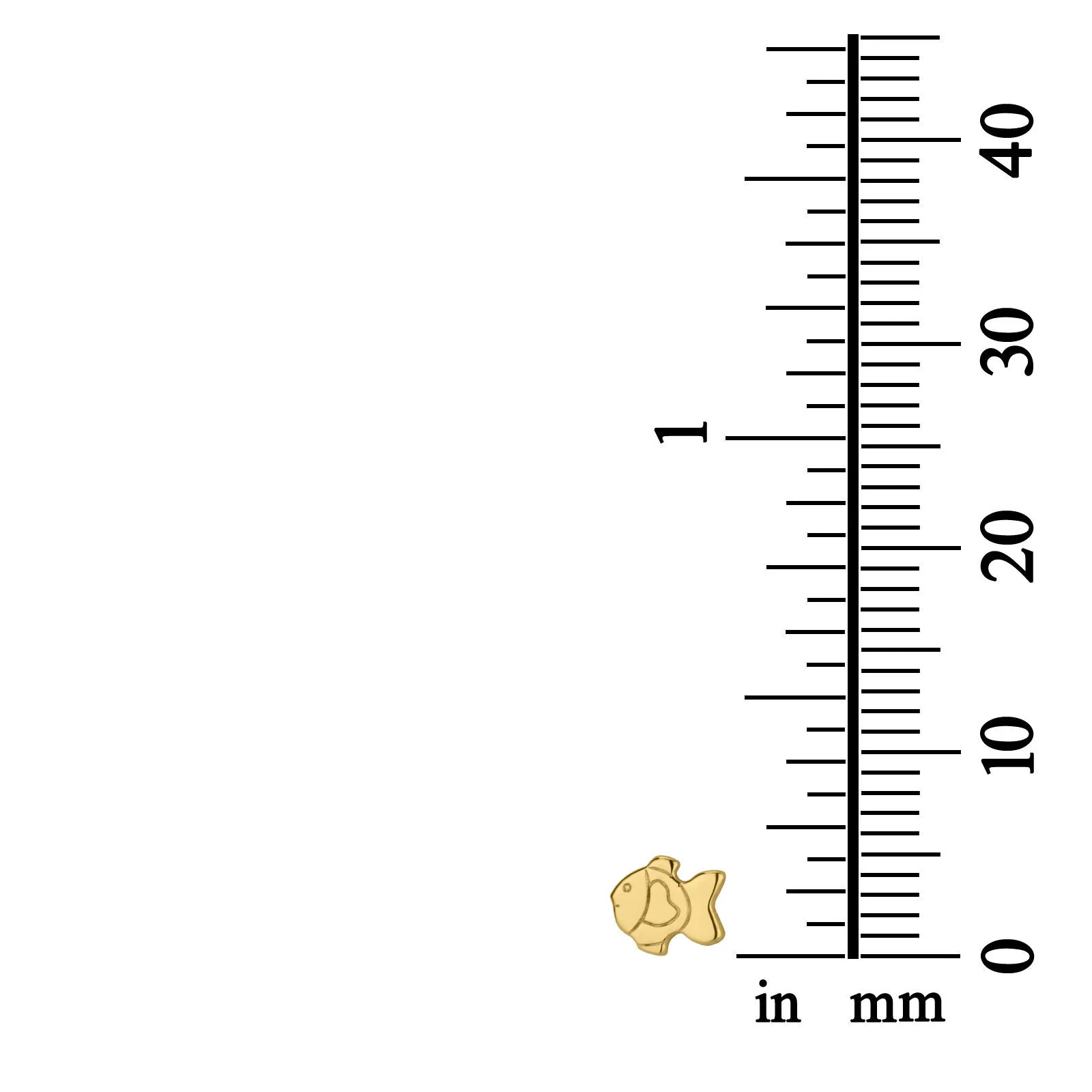 עגילים צמודים מזהב צהוב 14 קראט - דג זהב - Image 4