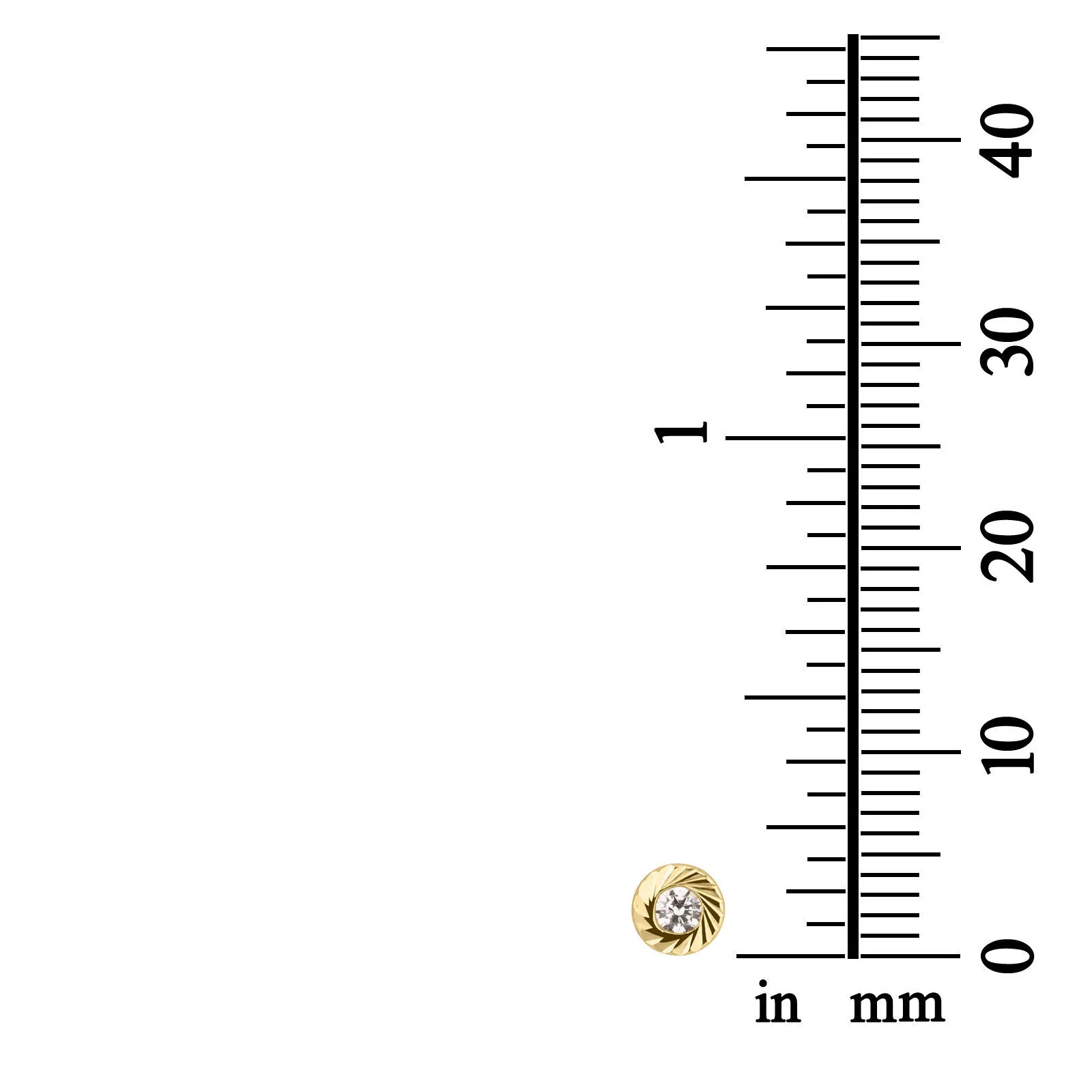 עגילים צמודים מזהב צהוב 14 קראט - עיגול קטיה - Image 5