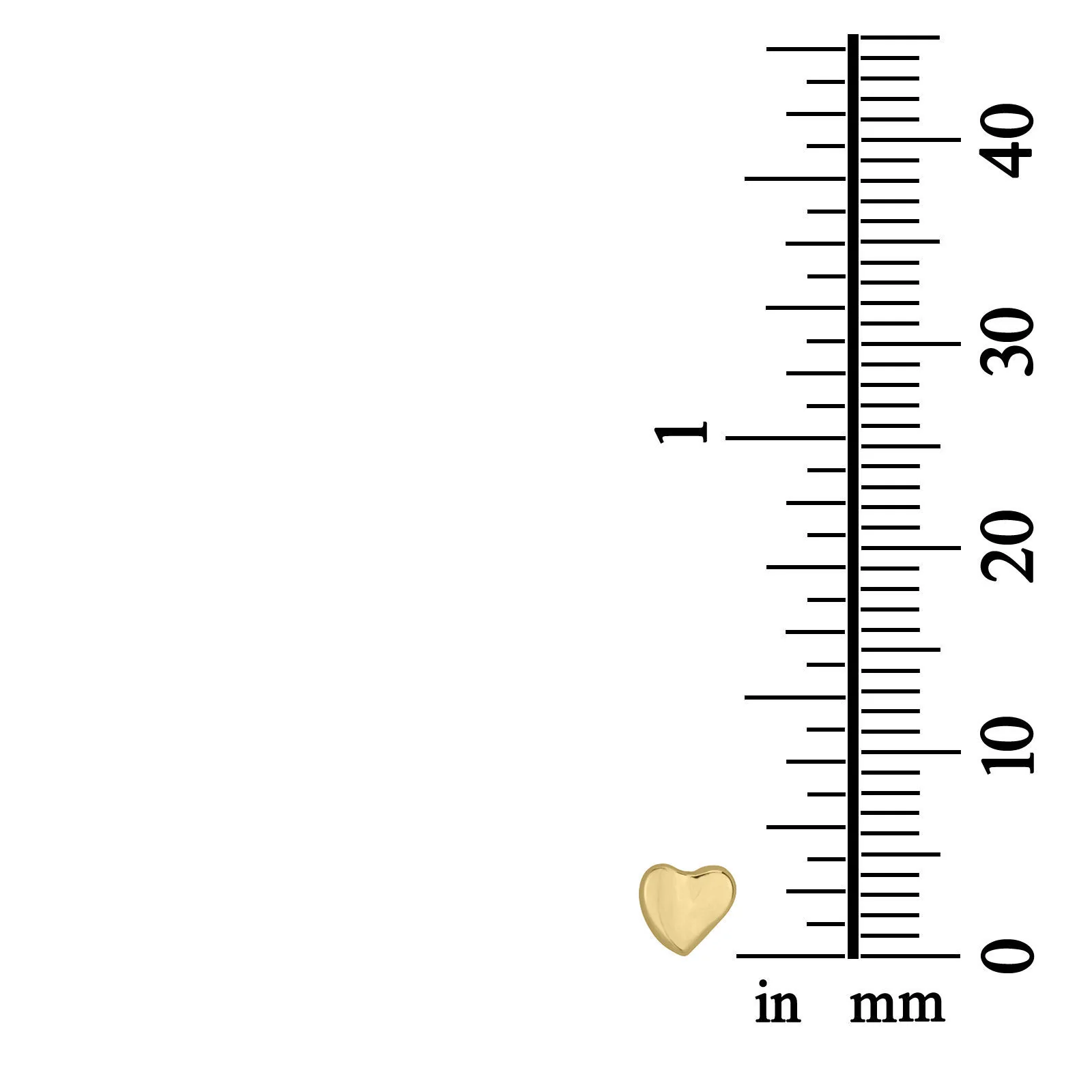 עגילים צמודים מזהב צהוב 14 קראט - לב אוהב - Image 4