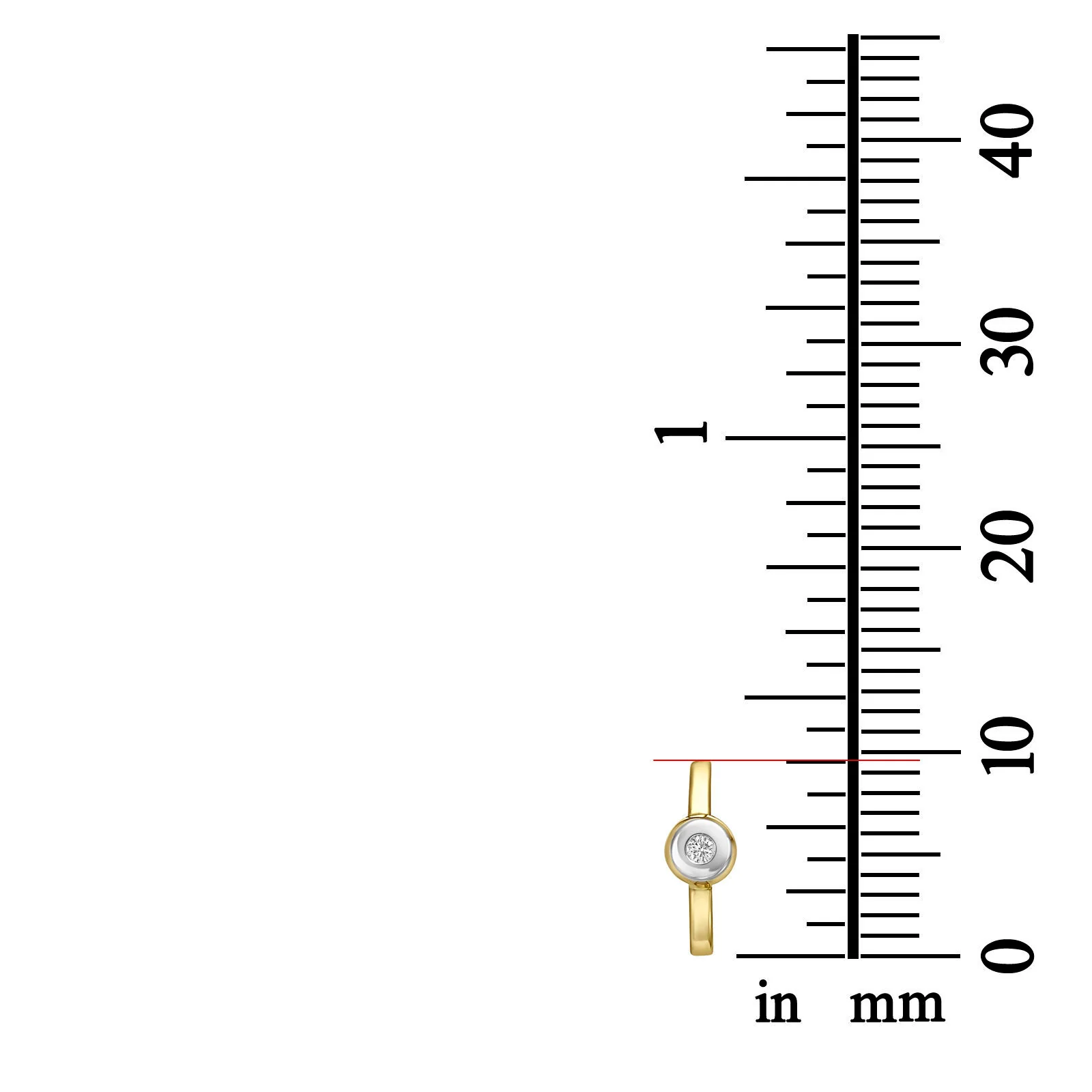 עגילים צמודים מזהב צהוב 14 קראט - אדל - Image 3