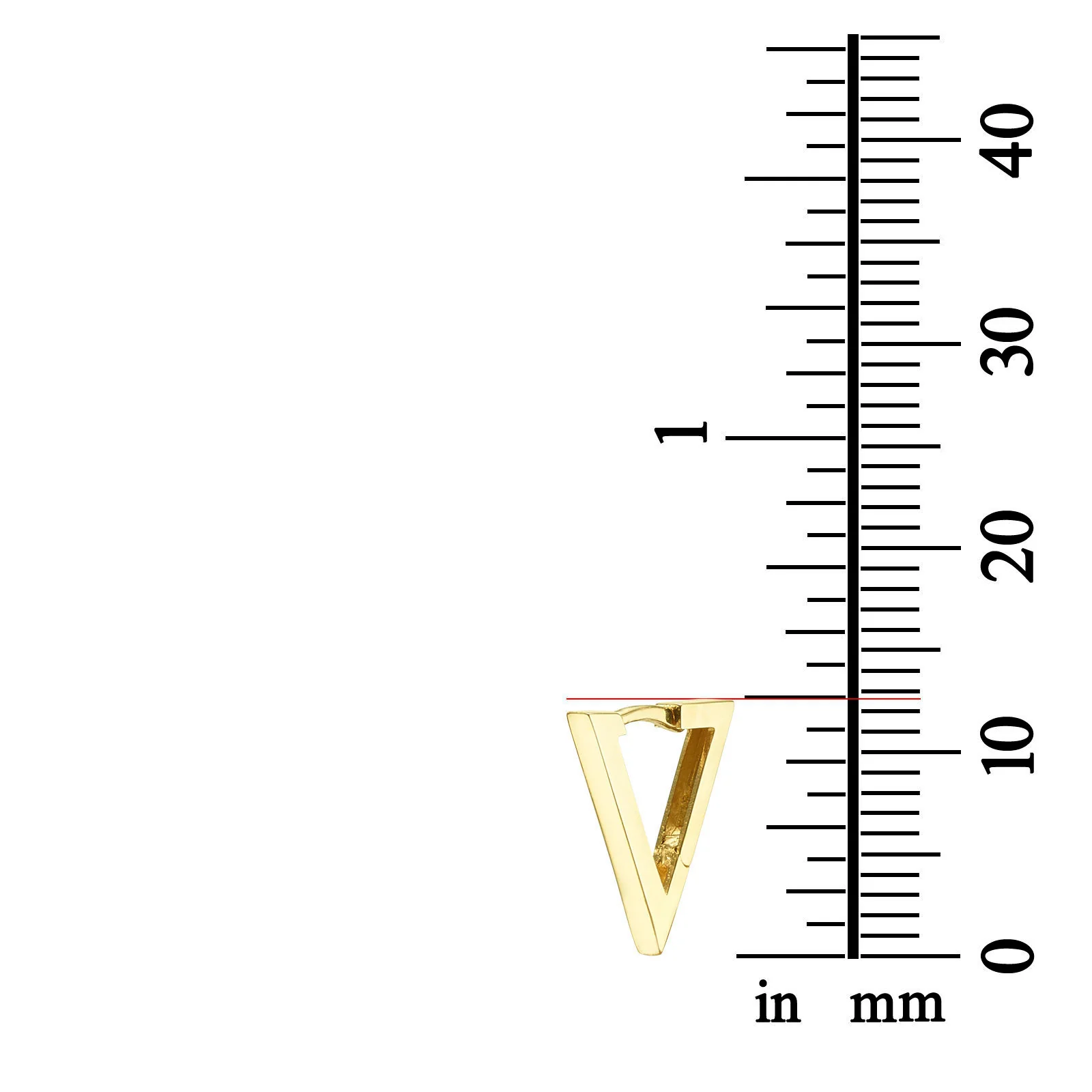 עגילים תלויים מזהב צהוב 14 קראט - משולש הזהב - Image 5