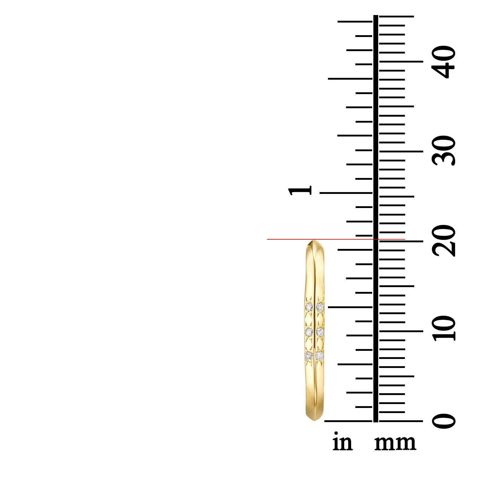 עגילי יהלום חובקים מזהב לבן 14 קראט - טוויסט - Image 4