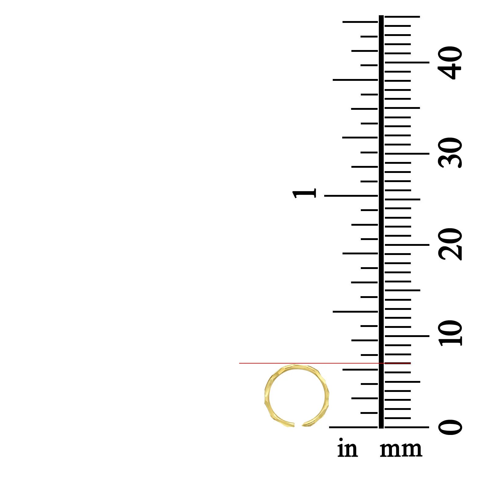 פירסינג לאוזן / לאף מזהב לבן 14 קראט - חישוק קטן - Image 3