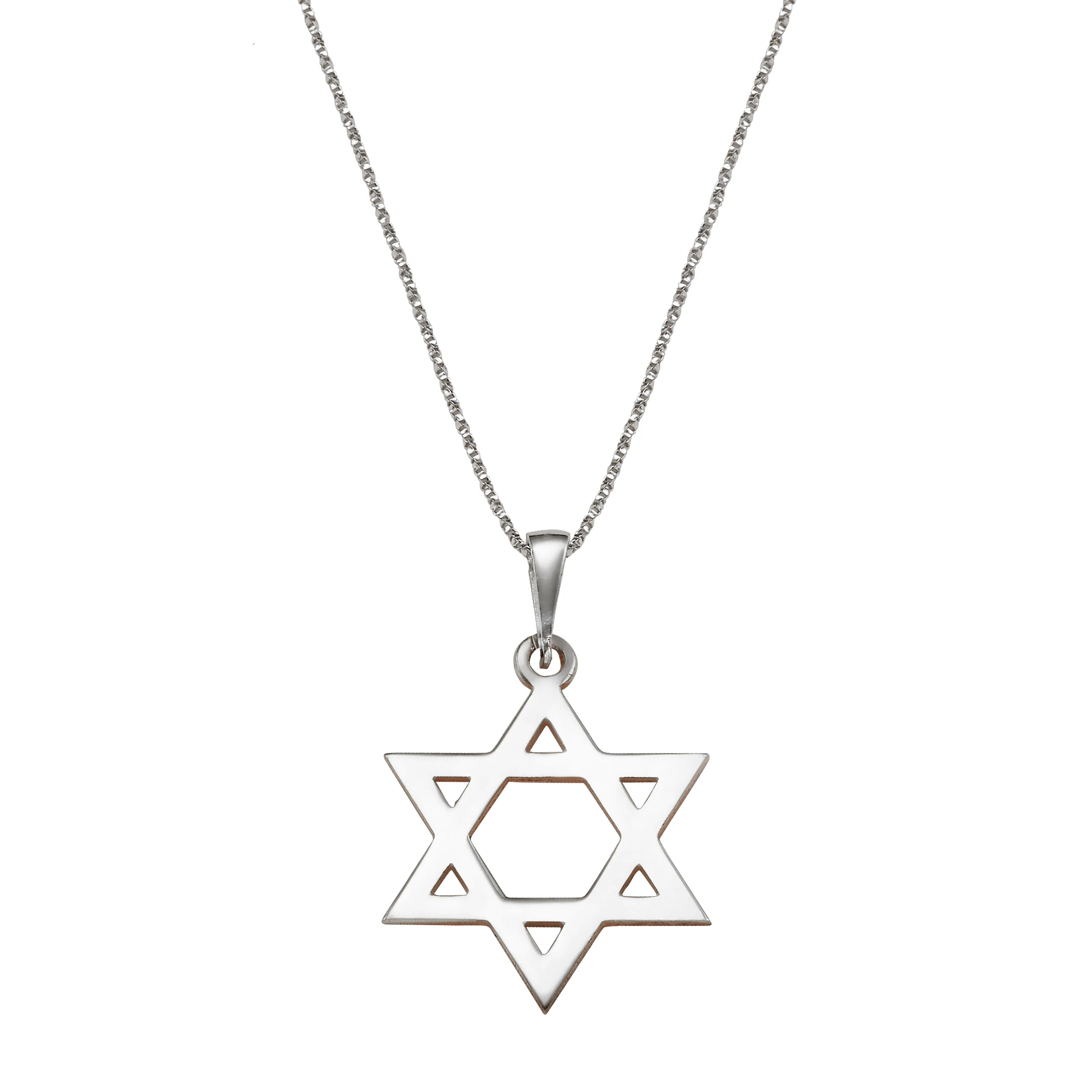 תליון ושרשרת מכסף אמיתי 925 - מגן דוד קלאסי